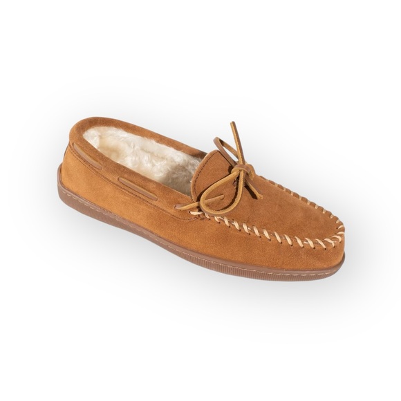 new Minnetonka ✦ Hardsole Suede Fur Lined Mocassin Slip On Loafer ✦ Brown 12 - Picture 2 of 16
